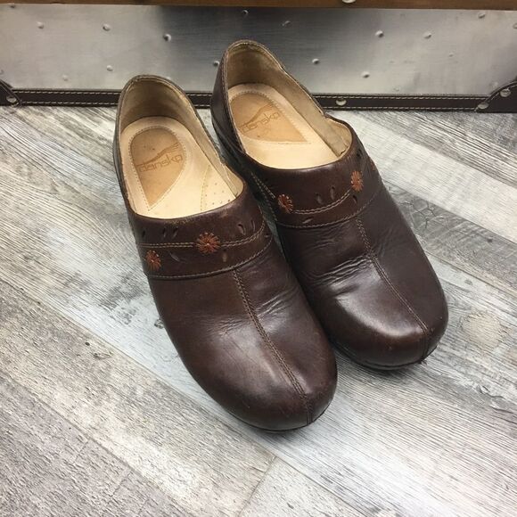 Dansko Brown Leather Clogs Size 40/10 - Picture 1 of 8